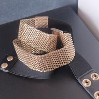 Elegante cintura da donna maglia in metallo oro