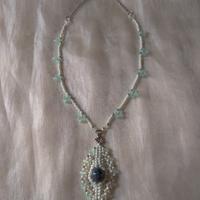 Collana Ciondolo Pietre Lapislazzuli Foglia 