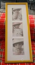 cornice giallo/verde legno e vetro