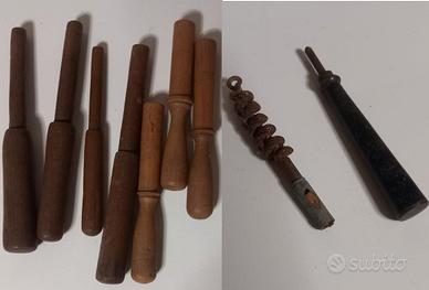 Antichi calcatoi in legno + scovolo per fucile