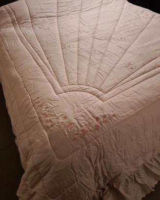 Trapunta in cotone classica con volant, rosa