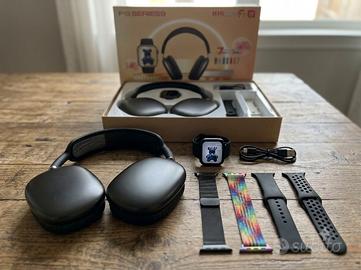 set multifunzione cuffie con smartwatch
