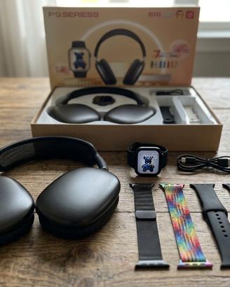 set multifunzione cuffie con smartwatch