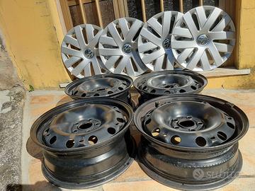 Cerchi ferro 15" originali VW Polo + copricerchi