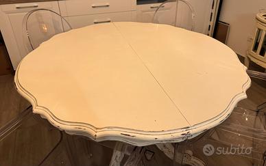 Tavolo tondo shabby chic allungabile