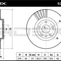 Opel Astra Dischi Freni anteriori 276 mm  