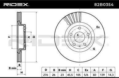 Opel Astra Dischi Freni anteriori 276 mm  