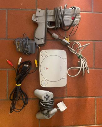 playstation one, controller ps1 e pistola namco