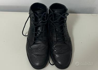 Scarpe Sneakers alte Gucci uomo in pelle Brogue 41