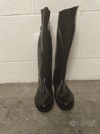 Stivali da pioggia di gomma Armani jeans neri