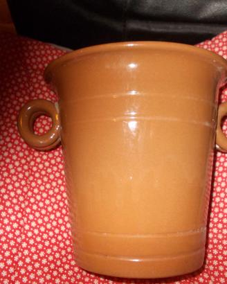 Vaso/portavaso terracotta smaltato dentro e fuori