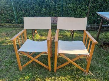 Coppia di sedie da regista vintage 