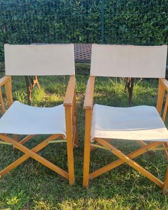 Coppia di sedie da regista vintage 