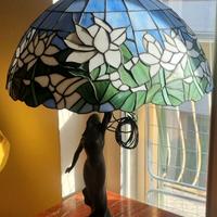 Lampada da tavolo stile Tiffany H 75 cm - Scultura