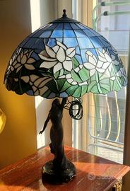 Lampada da tavolo stile Tiffany H 75 cm - Scultura