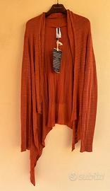 Cardigan donna cotone arancio tg s/m