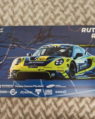 Cartolina rutronik racing Porsche #96 SIGNED