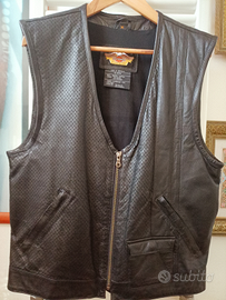 Gilet pelle nera Harley Davidson