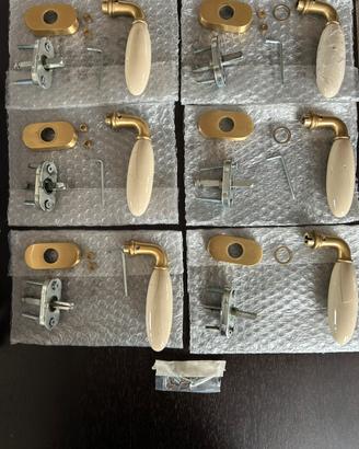 Maniglie Mandelli - oro satinato e ceramica