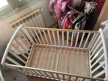 Lettino culla con Materasso legno bianco e faggio