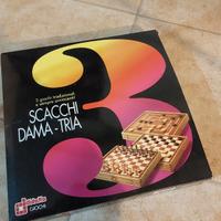 set di 3 giochi scacchi dama tria