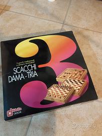 set di 3 giochi scacchi dama tria