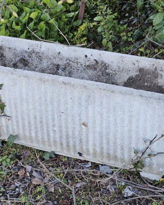 3 fioriere in cemento rigate 100x40 da giardino