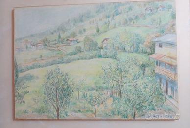 dipinto Ugo Vittore Bartolini "Tal di Cadore" 
