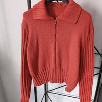 Cardigan arancione zip taglia M