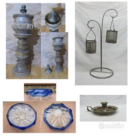 Lotto porta candela bugia candelabro portagioie