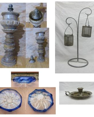 Lotto porta candela bugia candelabro portagioie