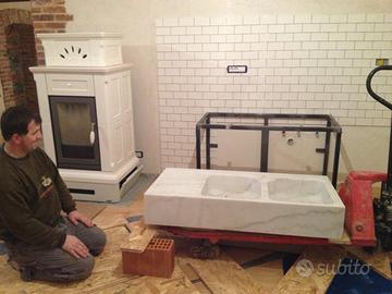 Lavabo monoblocco Marmo di Carrara