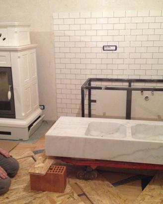 Lavabo monoblocco Marmo di Carrara