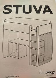 cameretta letto singolo bianco Ikea modello Stuva