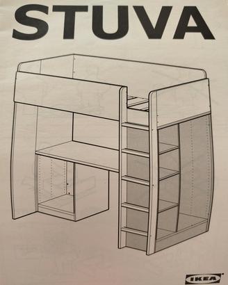 cameretta letto singolo bianco Ikea modello Stuva