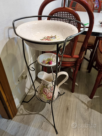Set TOILETTE catino brocca piattino ferro battuto