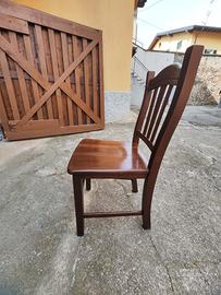  4 sedie in legno massello e lamellare.