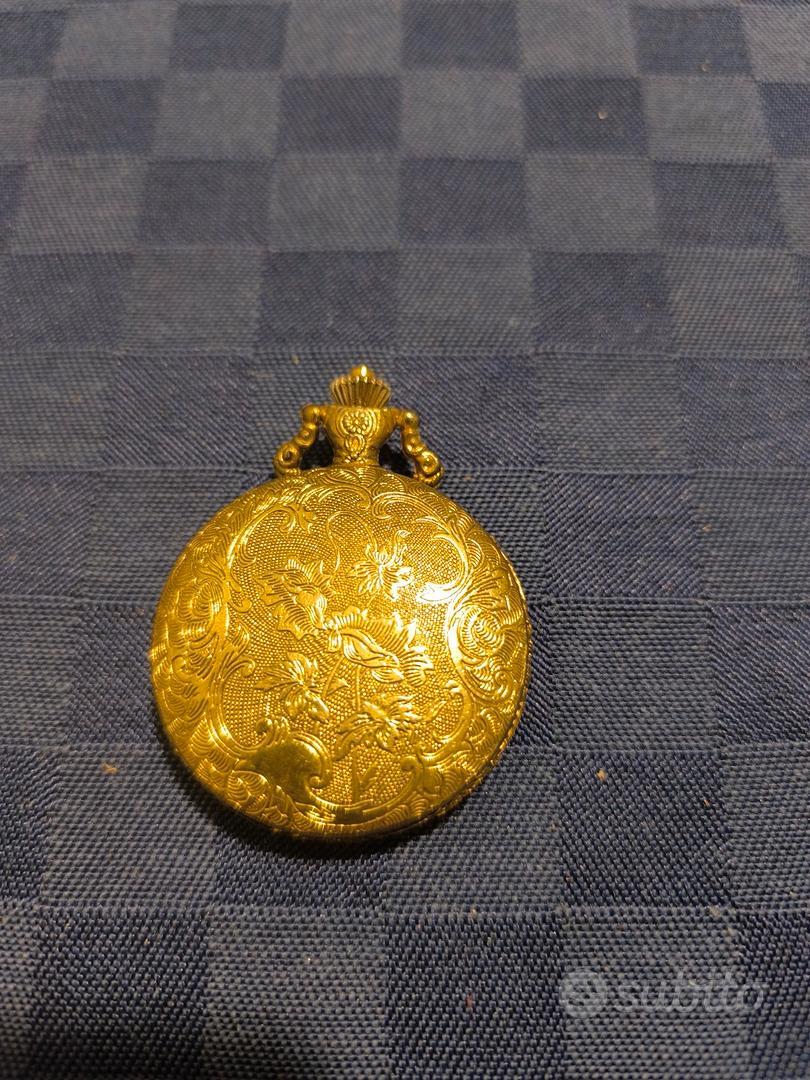 Orologio da tasca in bronzo inciso: regalo per lo sposo in stile steampunk - Italia