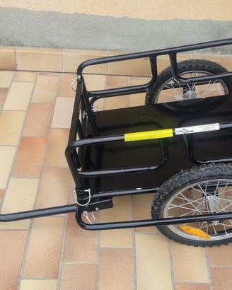 Carrello Portacarico Per Bici HOMCOM Con Sospensione, 2 Ruote, Nero – Capacità 40kg