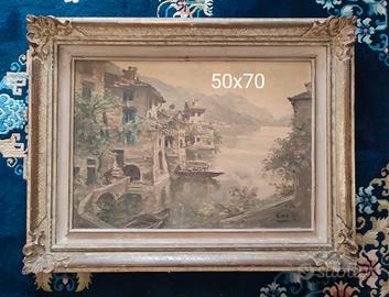quadro ad  olio con cornice 