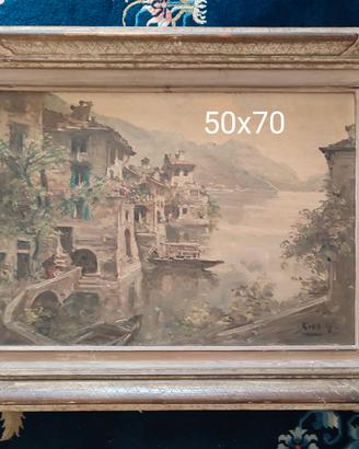 quadro ad  olio con cornice 