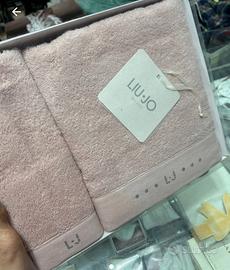 Set asciugamani Liu Jo 1+1 rosa con logo