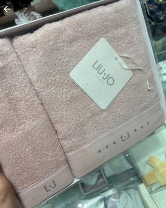 Set asciugamani Liu Jo 1+1 rosa con logo