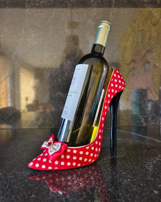 Porta bottiglia vino vintage tacco donna poiss