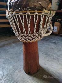 Djembè africano  h 65 cm con pelle da sostituire