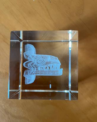 Fermacarte Cubo in Cristallo 3D Souvenir "MEXICO"