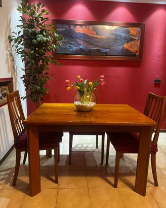 Tavolo da pranzo allungabile in legno 115/155×82cm