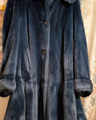 Pelliccia sintetica blu/azzurro carta da zucchero