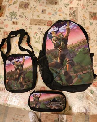 Zaino Fortnite 3 pezzi