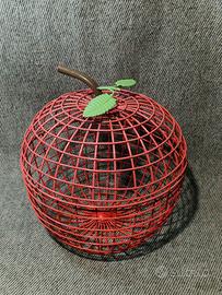 Cestino di design a forma di mela in acciaio